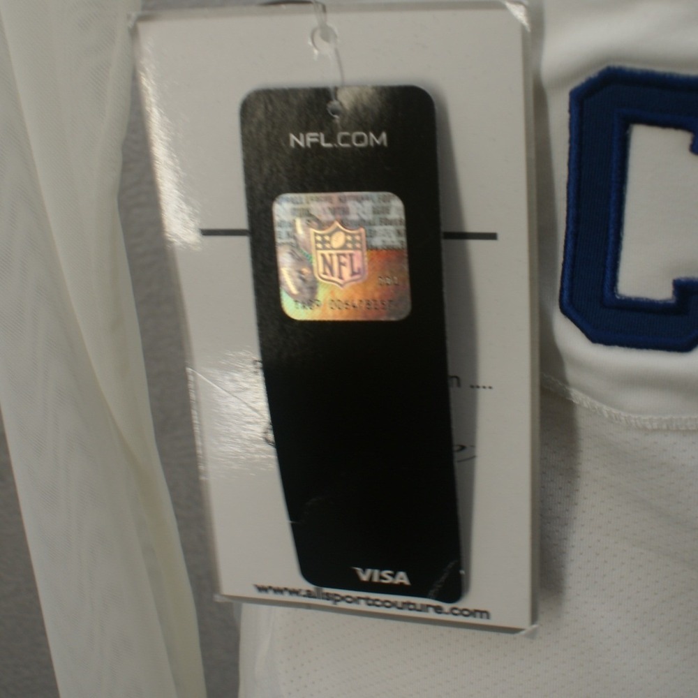 NFL Team Apparel Indianapolis Colts White Mesh Sleeve Open Back Top Medium NWT - Picture 5 of 12